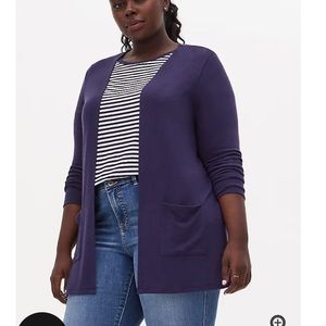 NWT Torrid 4X Navy Hacci Open Cardigan
